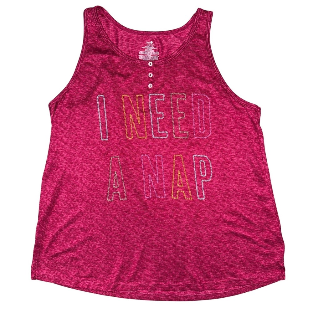 Super Soft Sleep Tank Top I Need A Nap Sleeveless Casual Pink L‎